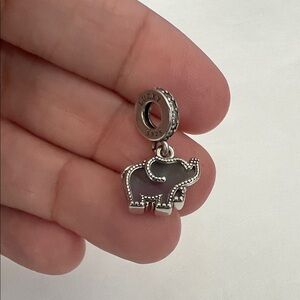 Lucky Elephant Murano Glass Dangle Charm